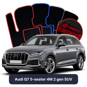 Velours-Autofußmatten OMEVO für Audi Q7 5-Sitzer 4M 2 gen SUV (2015-2025)