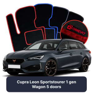 OMEVO Velours-Autofußmatten für Cupra Leon Sportstourer 1 gen Kombi 5 Türer (2020-2024)