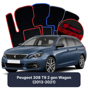 Velours-Autofußmatten OMEVO für Peugeot 308 T9 2 gen Kombi (2013-2021)