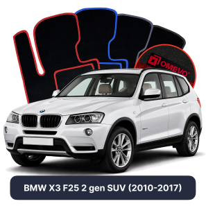 Velours-Autofußmatten OMEVO für BMW X3 F25 2 gen SUV (2010-2017)
