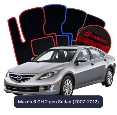 Velours-Autofußmatten OMEVO für Mazda 6 GH 2 gen Limousine (2007-2012)