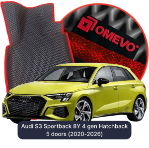 OMEVO 5D Pro EVA Fußmatten für Audi S3 Sportback 8Y 4 gen Hatchback 5 Türen (2020-2026)