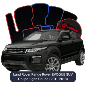 OMEVO Velours-Autofußmatten für Land Rover Range Rover EVOQUE SUV Coupe 1 gen Coupe (2011-2018)