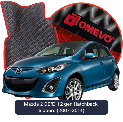 EVA Autoteppiche OMEVO für Mazda 2 DE/DH 2 gen Kompakt 5 Türer (2007-2014)