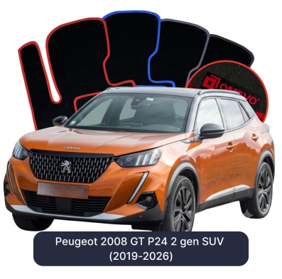 Velours-Autofußmatten OMEVO für Peugeot 2008 GT P24 2 gen SUV (2019-2026)