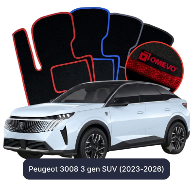 Velours-Autofußmatten OMEVO für Peugeot 3008 3 gen SUV (2023-2025)