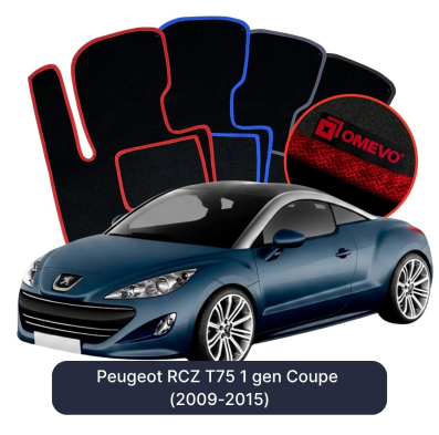Velours-Autofußmatten OMEVO für Peugeot RCZ T75 1 gen Coupe (2009-2015)