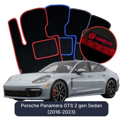 Velours-Autofußmatten OMEVO für Porsche Panamera GTS 2 gen Limousine (2016-2023)