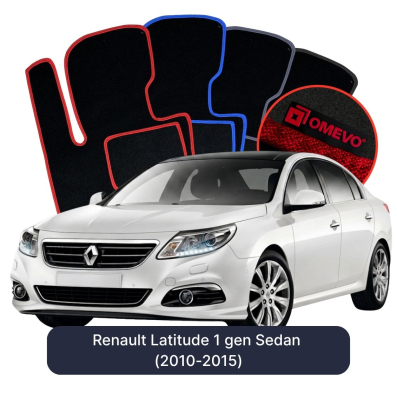 Velours-Autofußmatten OMEVO für Renault Latitude 1 gen Limousine (2010-2015)
