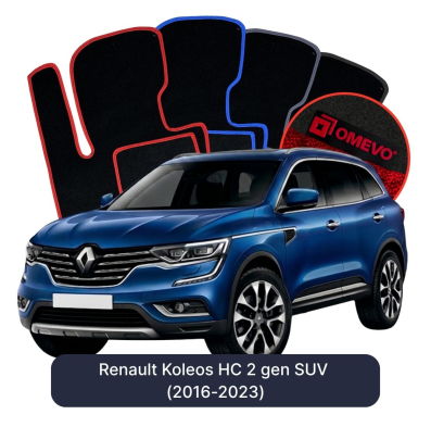 Velours-Autofußmatten OMEVO für Renault Koleos HC 2 gen SUV (2016-2023)