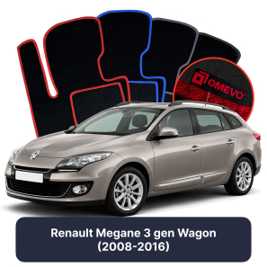 Velours-Autofußmatten OMEVO für Renault Megane 3 gen Kombi (2008-2016)