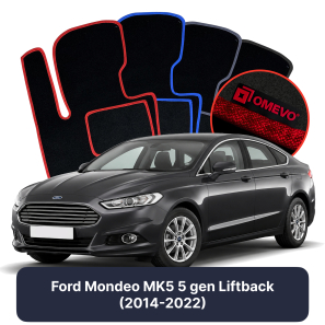 Velours-Autofußmatten OMEVO für Ford Mondeo MK5 5 gen Liftback (2014-2022)