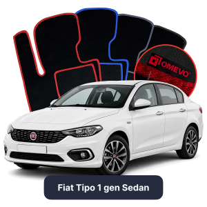 OMEVO Velours-Autofußmatten für Fiat Tipo 1 gen Limousine (2015-2025)