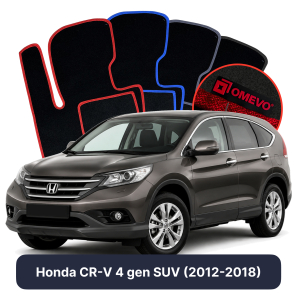 Velours-Autofußmatten OMEVO für Honda CR-V 4 gen SUV (2012-2018)
