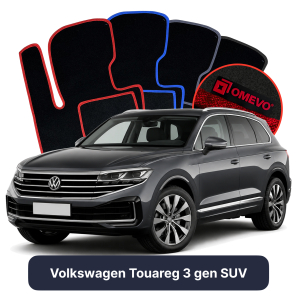 Velours-Autofußmatten OMEVO für Volkswagen Touareg 3 gen SUV (2018-2025)