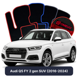 Velours-Autofußmatten OMEVO für Audi Q5 FY 2 gen SUV (2016-2024)