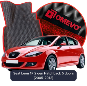 OMEVO 5D Pro EVA Fußmatten für Seat Leon 1P 2 gen Hatchback 5 Türer (2005-2012)