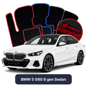 Velours-Autofußmatten OMEVO für BMW 5 G60 8 gen Limousine (2023-2025)