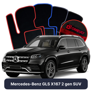 OMEVO Velours-Autofußmatten für Mercedes-Benz GLS X167 2 gen SUV (2019-2026)
