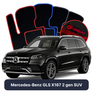Velours-Autofußmatten OMEVO für Mercedes-Benz GLS X167 2 gen SUV (2019-2026)