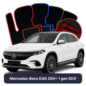 OMEVO Velours-Autofußmatten für Mercedes-Benz EQA 250+ 1 gen SUV (2021-2025)