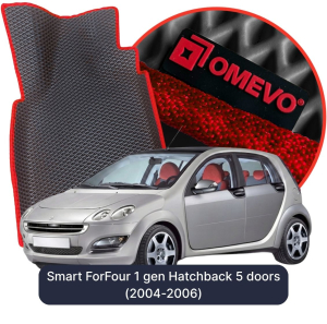 OMEVO 5D Pro EVA Fußmatten für Smart ForFour 1 gen Kompakt 5 Türer (2004-2006)