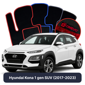 Velours-Autofußmatten OMEVO für Hyundai Kona 1 gen SUV (2017-2023)