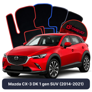 Velours-Autofußmatten OMEVO für Mazda CX-3 DK 1 gen SUV (2014-2021)