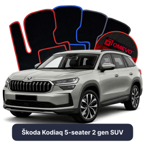 Velours-Autofußmatten OMEVO für Škoda Kodiaq 5-Sitzer 2 gen SUV (2024-2024)