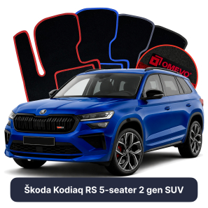 Velours-Autofußmatten OMEVO für Škoda Kodiaq RS 5-Sitzer 2 gen SUV (2024-2025)