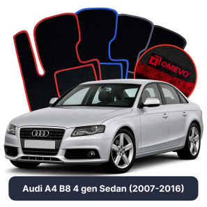 Velours-Autofußmatten OMEVO für Audi A4 B8 4 gen Limousine (2007-2016)