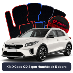 OMEVO Velours-Autofußmatten für Kia XCeed CD 3 gen Kompakt 5 Türer (2019-2025)