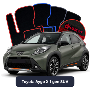 OMEVO Velours-Autofußmatten für Toyota Aygo X 1 gen SUV (2022-2025)