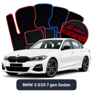 Velours-Autofußmatten OMEVO für BMW 3er G20 7 gen Limousine (2018-2025)