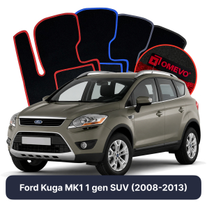 Velours-Autofußmatten OMEVO für Ford Kuga MK1 1 gen SUV (2008-2013)