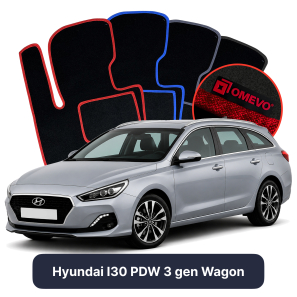 Velours-Autofußmatten OMEVO für Hyundai I30 PDW 3 gen Kombi (2016-2025)