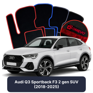 Velours-Autofußmatten OMEVO für Audi Q3 sportback F3 2 gen SUV (2018-2025)