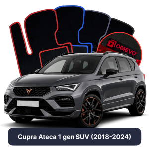 OMEVO Velours-Autofußmatten für Cupra Ateca 1 gen SUV (2018-2024)