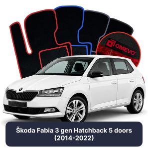 Velours-Autofußmatten OMEVO für Škoda Fabia 3 gen Kompakt 5 Türer (2014-2022)