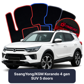 Velours-Autofußmatten OMEVO für SsangYong Korando 4 gen SUV 5 Türer (2019-2025)