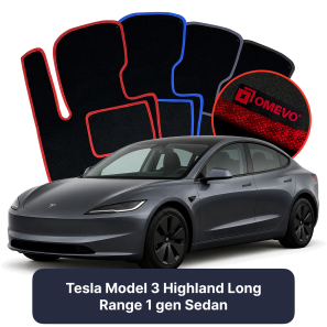 Velours-Autofußmatten OMEVO für Tesla Model 3 Highland Long Range 1 gen Limousine (2022-2025)