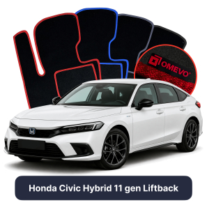 Velours-Autofußmatten OMEVO für Honda Civic Hybrid 11 gen Liftback (2021-2025)
