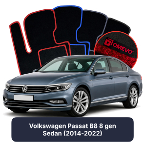 Velours-Autofußmatten OMEVO für Volkswagen Passat B8 8 gen Limousine (2014-2022)