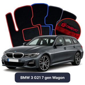 Velours-Autofußmatten OMEVO für BMW 3er G21 7 gen Kombi (2018-2025)