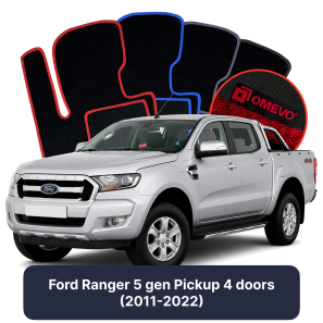Velours-Autofußmatten OMEVO für Ford Ranger 4 gen Pick-up 4 Türer (2011-2023)