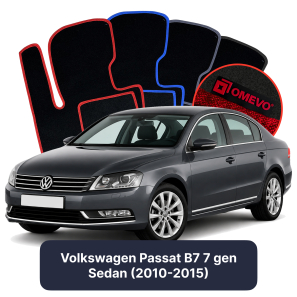 Velours-Autofußmatten OMEVO für Volkswagen Passat B7 7 gen Limousine (2010-2015)