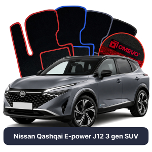 OMEVO Velours-Autofußmatten für Nissan Qashqai E-power J12 3 gen SUV (2021-2025)