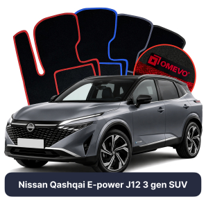 Velours-Autofußmatten OMEVO für Nissan Qashqai E-power J12 3 gen SUV (2021-2025)