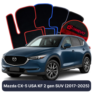 OMEVO Velours-Autofußmatten für Mazda CX-5 USA KF 2 gen SUV (2017-2025)