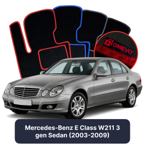 Velours-Autofußmatten OMEVO für Mercedes-Benz E-Klasse W211 3 gen Limousine (2003-2009)